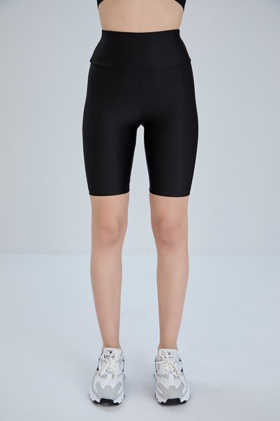Thin Shop Plus Size Biker Black Leggings - Restorer Shorts Leggings -Tightening Sports Leggings - High Waist Sports Leggings
