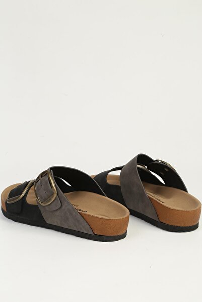 Pierre Cardin Gray Black Women's Slippers Pc-7554