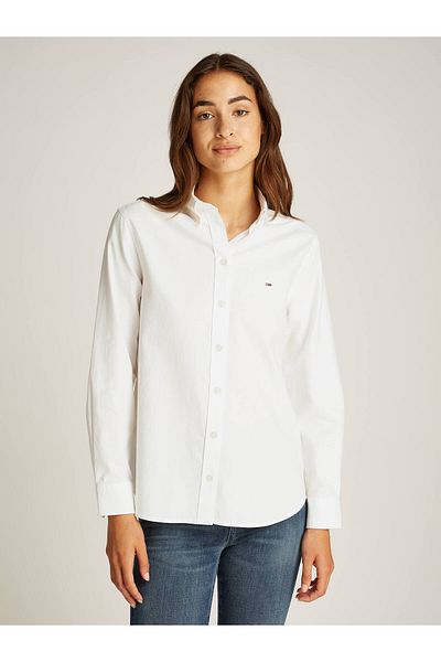 Tommy Hilfiger قميص أكسفورد نسائي - إكرو