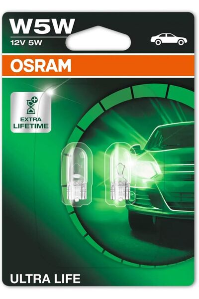 Osram T10 W5W UltraLife Plaka Park İçmekan Ampulü, 12V 2'li Paket, Universal ...