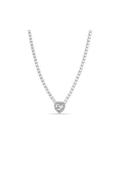 Forentina Rhinestone Heart Necklace, Earrings Jewelry Set and Wristwatch Combo Ps4078