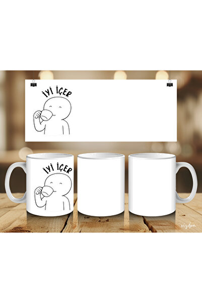 visdora كوب مج مطبوع عليه شعار اشرب جيداً