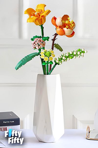 Vagonlife Loz Decorative and Collectible Flower Bouquet 456 Pieces Flower Model Making Set Fflz-1658