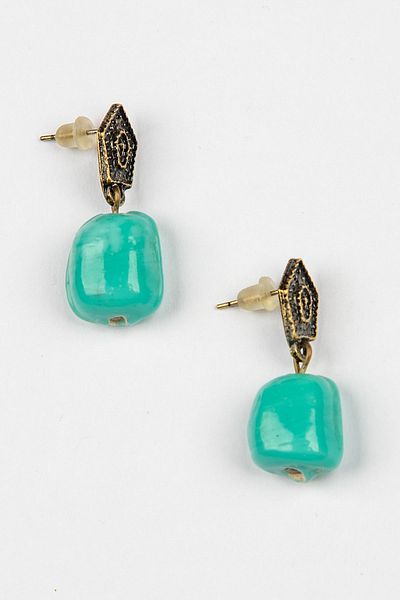 Lila Rosa Ethnic Authentic Turquoise Stone Earrings