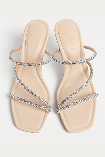 Stradivarius Sandals with rhinestone straps