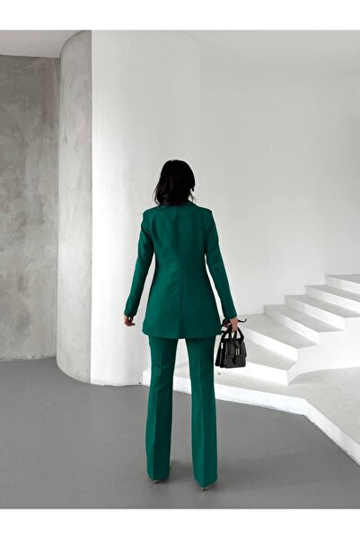 BARG FASHION YEŞİL KRUVAZE TEK DÜĞMELİ BLAZER CEKET PANTOLON
