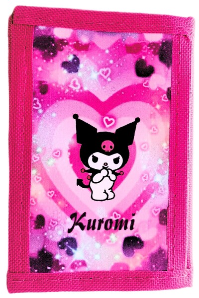 ATA TANITIM Spor Kumaş Cüzdan, Çok Şık Kuromi Pınk Konulu.
