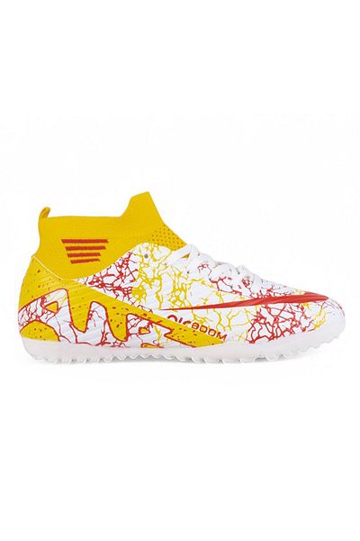 LALİGA High Top White Red Pattern Astroturf Football Shoes