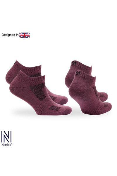NORFOLK SHELDON LC Ниски чорапи за туризъм от мериносова вълна, 2 чифта, розови