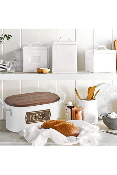 The Mia White Bread Storage Container