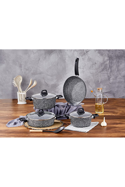 Cornella 7 Piece Granite Pot Set - Gray