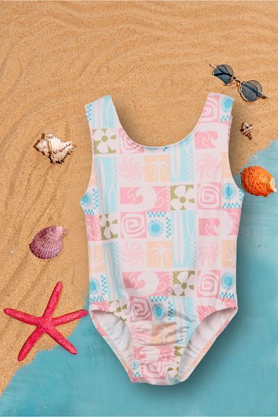 Beniizle Patterned Girl's Swimsuit
