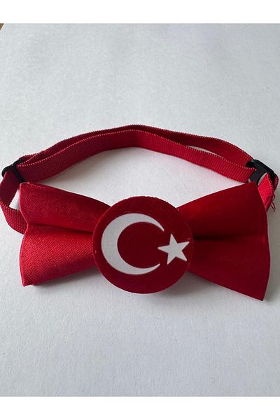 Meriç bebe Turkish Flag 23 April / 19 May / 29 October Elastic Children's Bow Tie Set of 10