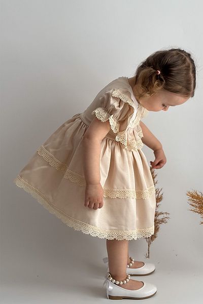 ALYRA Baby Girl Dress for Girls Lace Short Sleeve Lined Birthday Party Wedding Special Occasion Dress