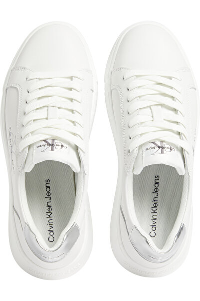 Calvin Klein Calvin Klein Women White & Silver Chunky Cupsole Mono Sneakers