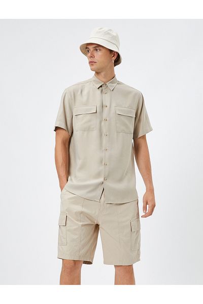 Koton Cargo Pocket Shorts with Lace Waist Stitching Detail