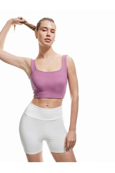 Koton Sutien sport cu gât în U Soft-Keep - Interlock fără mâneci
