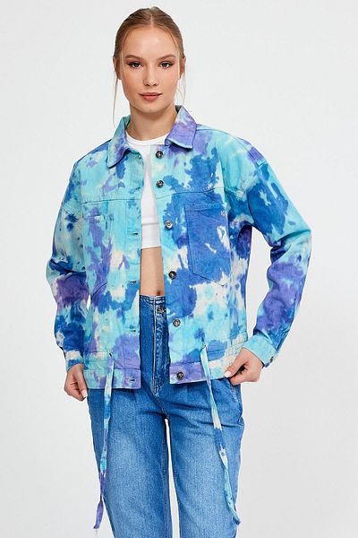ALEXANDERGARDI COLECȚIE SPECIALĂ JACHĂ DE DENIM CU DETALIU CRAVATĂ (AG-3006)