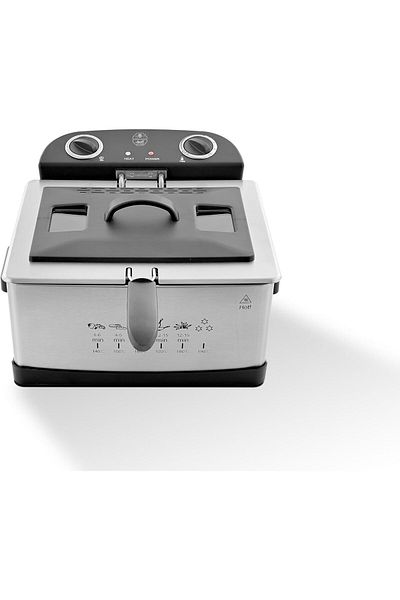 ALSAIF Electric Deep Fryer 2400 Watts Stainless Steel By , Adjustable Temperature Control, Oil Splatt