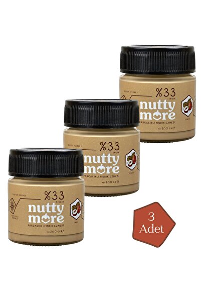 Nutty More %33 Fındık Parçacıklı Fındık Ezmesi 200 gr x 3 Adet