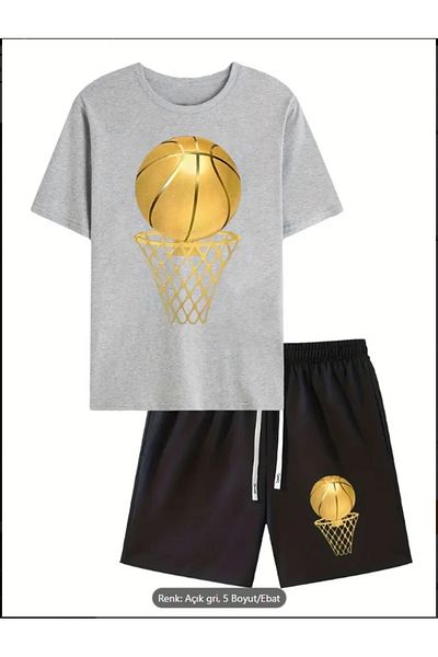 Derays Gold Basketball Hoop Summer Crew Neck Men's T-Shirt