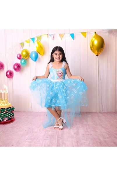 Ahsenimbebe KUYRUKLU ELSA KIZ ÇOCUK ABİYE ELBİSE