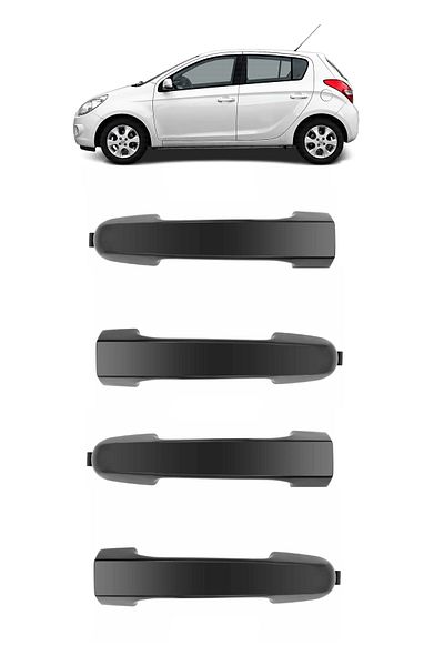 CMEPARTS Hyundai İ20 2009-2014 Cap Description: Exterior Door Handle in Front and Rear Right and Left 4 Pcs Suit