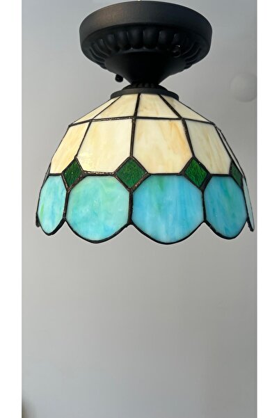 yüceeller Tavan vitray avize 25cm (10") YEŞİL