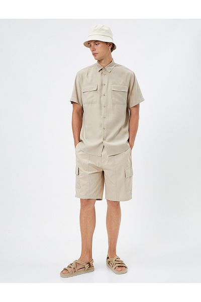 Koton Cargo Pocket Shorts with Lace Waist Stitching Detail