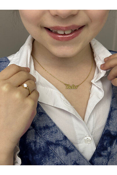 LITTLELUXE Kişiye Özel Isimli 925 Ayar Gümüş Kız Çocuk Kolyesi Altın Kaplama, Çocuk Gümüş Kolye, Çocuk Kolye