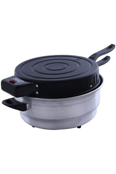 JANO Electric Bread/roti/tortilla And Pizza Maker S/s Tube, Non-stick, 1100w, Black/silver