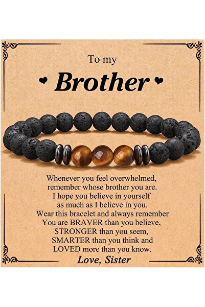 Choice أساور من الحجر الطبيعي للأخ والأب والرجل والابن والصديق مصنوعة من الحج...