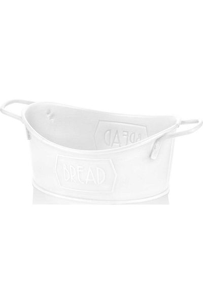 The Mia THE MIA GALVANIZED BREAD SERVICE 23x14 CM WHITE