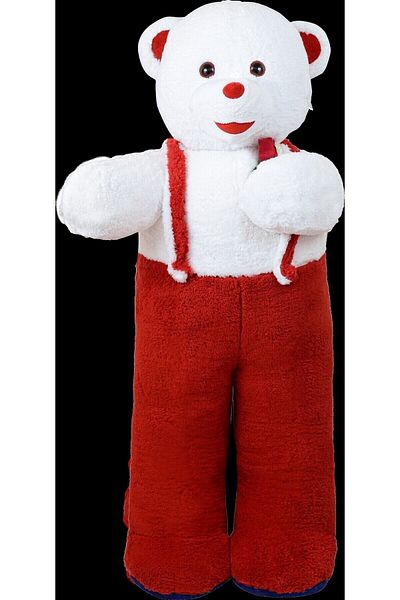 Özgüner Oyuncak 117 Cm Floral Overalls Teddy Bear Red