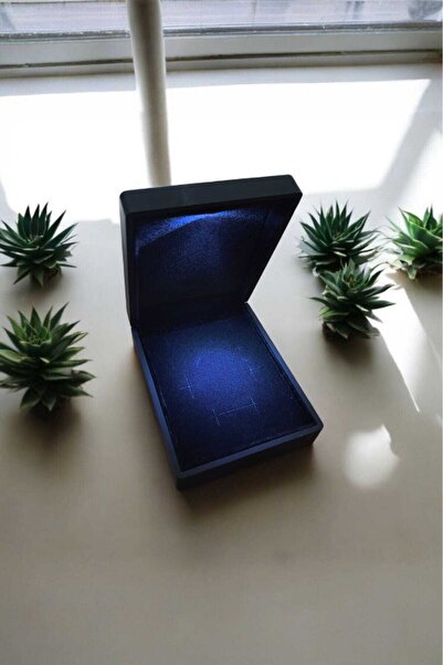 Ricco Jewellery Led Işıklı Mat Siyah Yüzük & Küpe & Kolye & Bileklik & Set Ku...