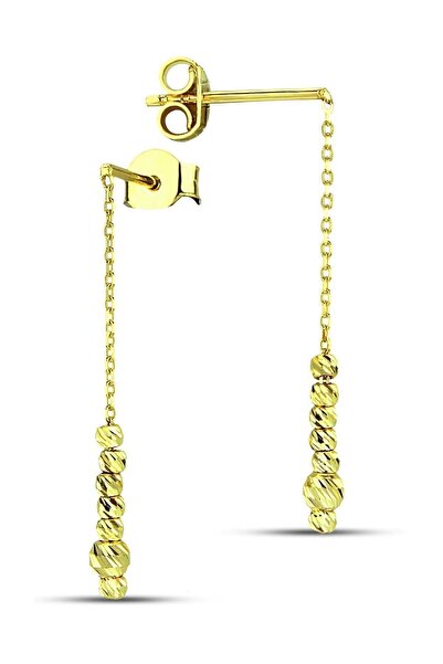 Altınkesesi 14 Ayar Altın Toptop Sallantılı Zincir Küpe