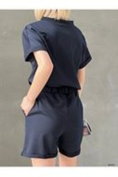 PENTHİLUS Women's 2 Piece Double Layer T-Shirt and Shorts Set