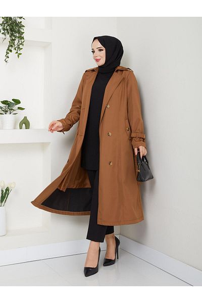 Dabenti women style Γυναικεία ζωσμένη καμπαρντίνα μεγάλου μεγέθους