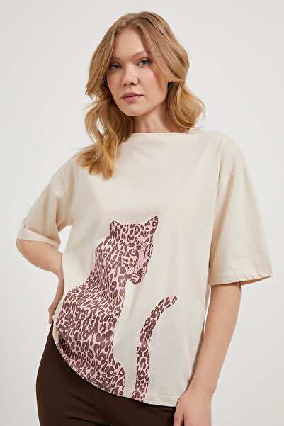 Arma Life Жіночий літній футболка з принтом леопарда та велосипедним коміром