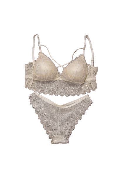 3nbe Derya Kurşun Ecru Bralet Bra Set