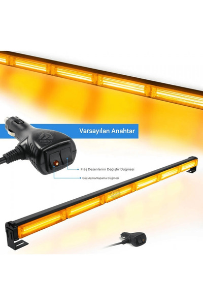 BARCAR Turuncu Tepe Çakar Bar Led 90cm 12-24v Off Road Çekici Traktör İkaz Lambası Çakar 15 Modlu