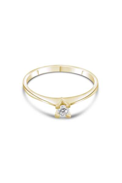 Lial Diamond 0.17 Karat Tektaş Pırlanta Yüzük, Gerçek Pırlanta, Sertifikalı M...