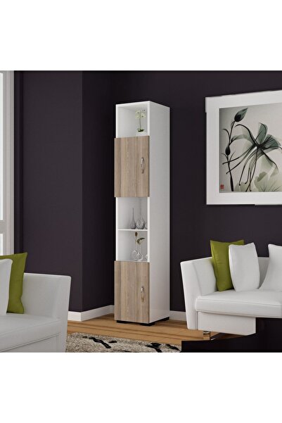 Modilayn 54 x 110 x 32 cm Kiler Dolabı Ofis Dolabı Çok Amaçlı Ofis Dolabı 2 Kapaklı Banyo Dolabı