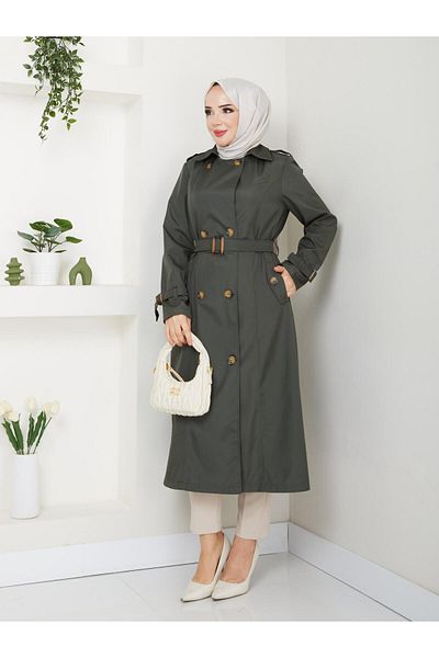 Dabenti women style Γυναικεία ζωσμένη καμπαρντίνα μεγάλου μεγέθους