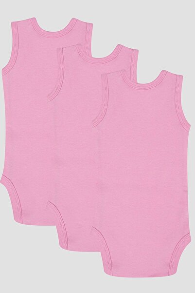 Arma Yıldız 100% Organic Cotton 3-Piece Pink Baby Undershirt Snap Fastener Bodysuit