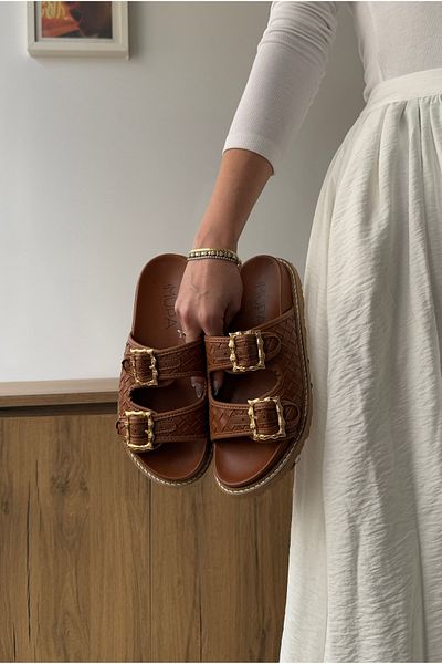 Mupa Shoes Tan γυναικείες παντόφλες