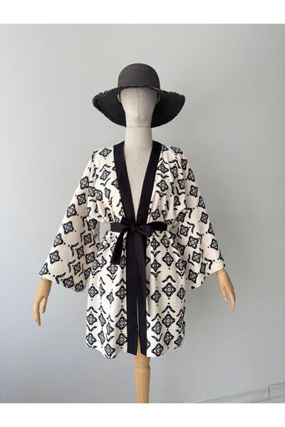 BEJ DOKU KİMONO / PAREO % 100 PAMUK