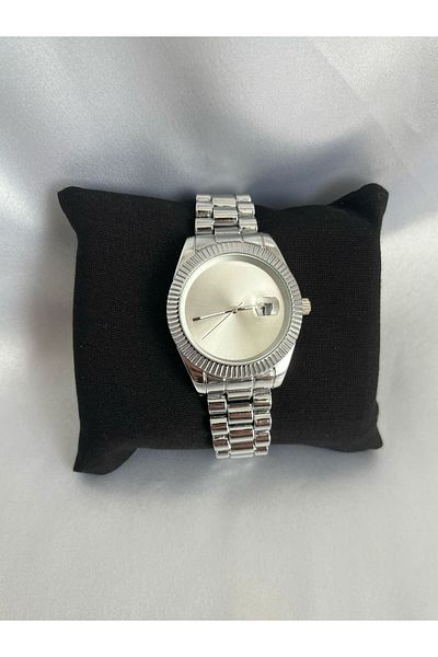QUARTZ Silver Cord Beige Dial Stylish Men's Watch