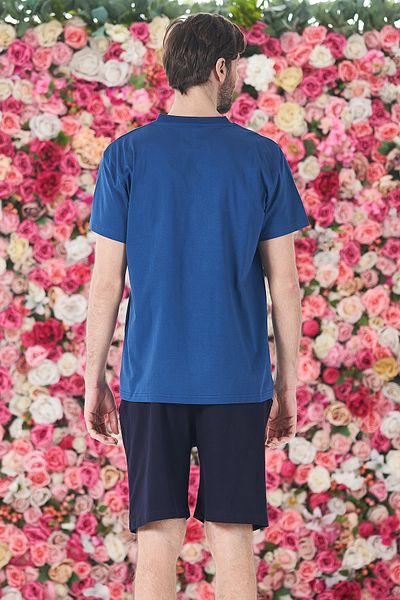 REMSA Ανδρικό Schort Tshirt Σετ Πιτζάμες 25256 Μπλε