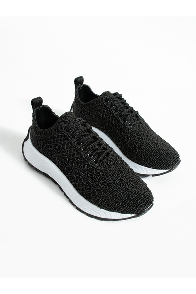 ALEMDAR AYAKKABI LECCE Чорні жіночі кросівки з мереживом